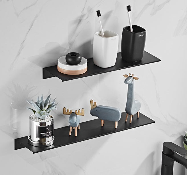 Nordic Non‑Perforated Wall‑Mounted Shower & Mirror Storage Rack – Space‑Saving Organizer