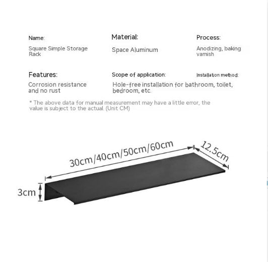 Nordic Non‑Perforated Wall‑Mounted Shower & Mirror Storage Rack – Space‑Saving Organizer