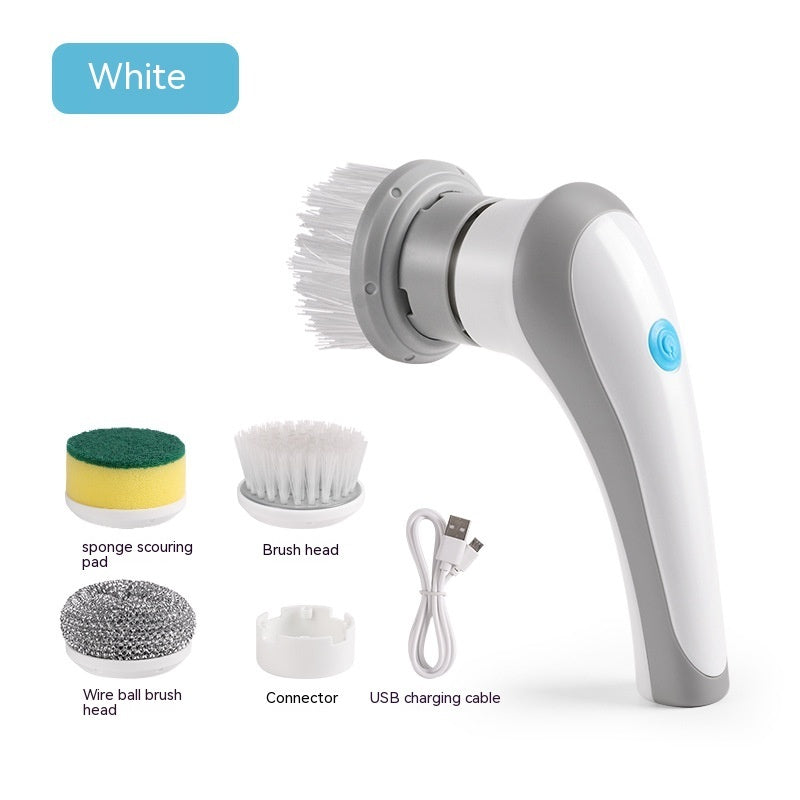4‑in‑1 Cordless Electric Spinning Scrubber – USB Rechargeable Multi-Head Cleaning Brush
