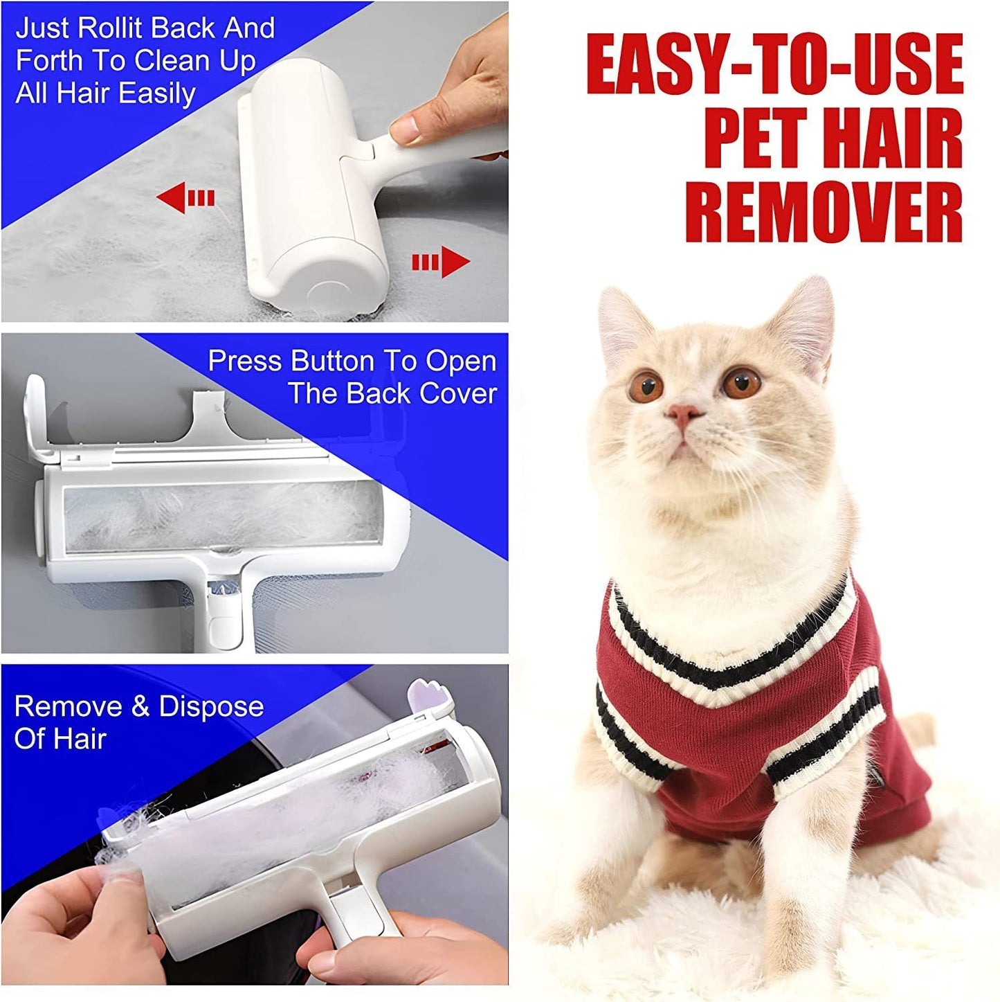 Premium Pet Hair Picker Roller – Eco-Friendly, Reusable Fur Remover