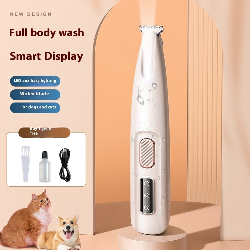 Waterproof Dog Paw Trimmer – LED Light & Rechargeable Grooming Tool