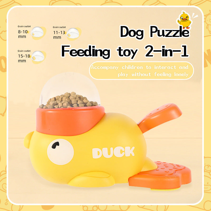 Cartoon Duck Dog Puzzle Feeder – Interactive Slow Feeder Toy
