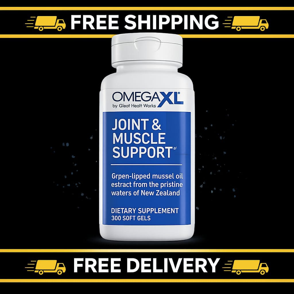OmegaXL Joint & Muscle Support – Green-Lipped Mussel Oil Dietary Supplement – 300 Soft Gels