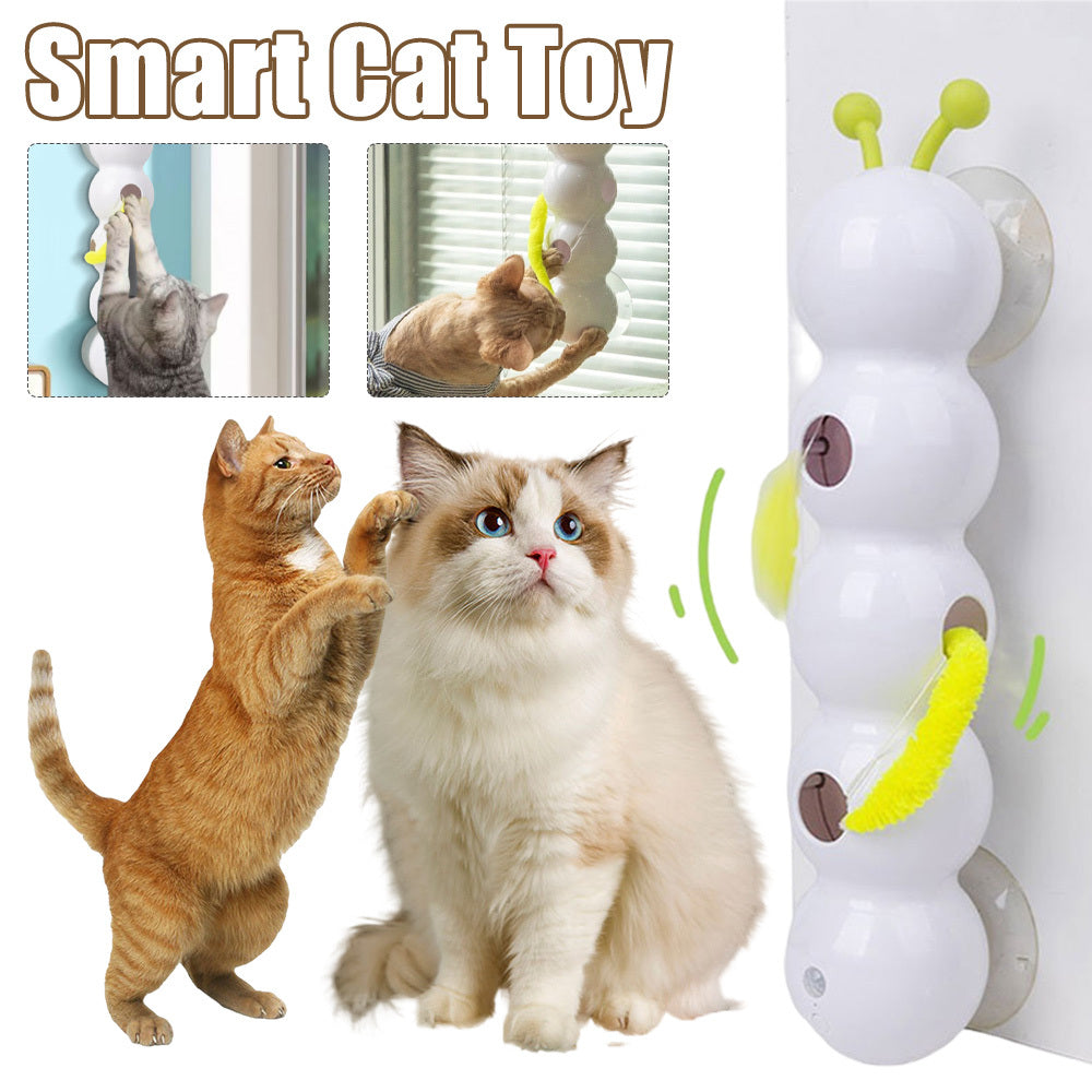 Interactive Rechargeable Motion-Activated Cat Toy with Fluffy Tail & Sound
