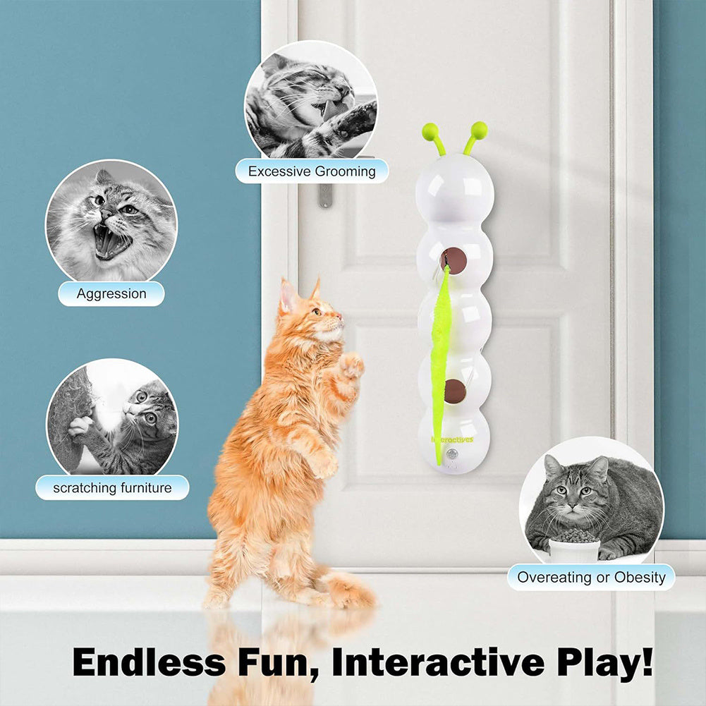 Interactive Rechargeable Motion-Activated Cat Toy with Fluffy Tail & Sound