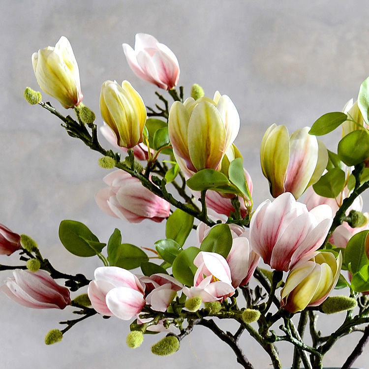 Premium Artificial Magnolia Flower Arrangement – Everlasting Silk Magnolia Décor