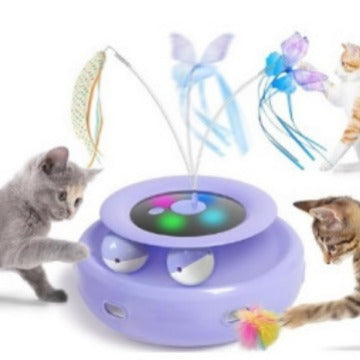 Electric Spinning Turntable Cat Toy – USB Rechargeable Interactive Game for Indoor Cats