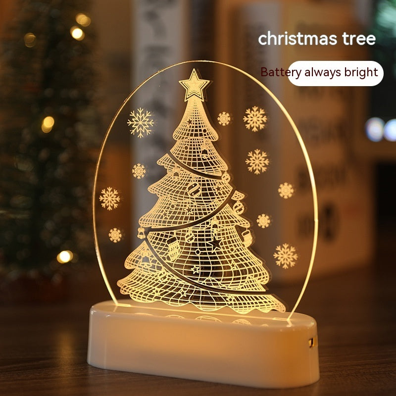 LED Rotating Snow Globe Night Light – Christmas Table Decoration with Light-Up Water & Glitter Effect