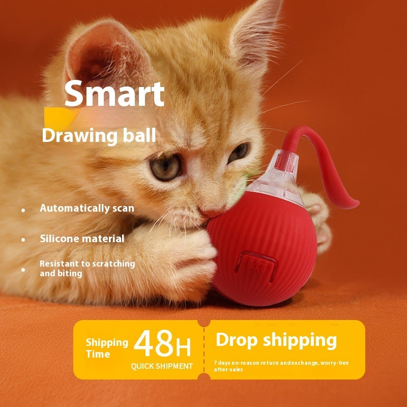 Interactive Super‑Drive Rolling Cat Ball – Rechargeable Motion-Activated Toy