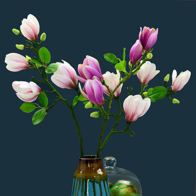 Premium Artificial Magnolia Flower Arrangement – Everlasting Silk Magnolia Décor