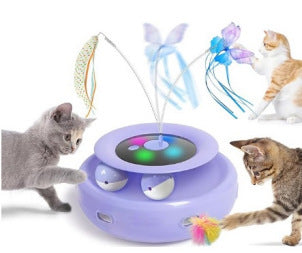 Electric Spinning Turntable Cat Toy – USB Rechargeable Interactive Game for Indoor Cats