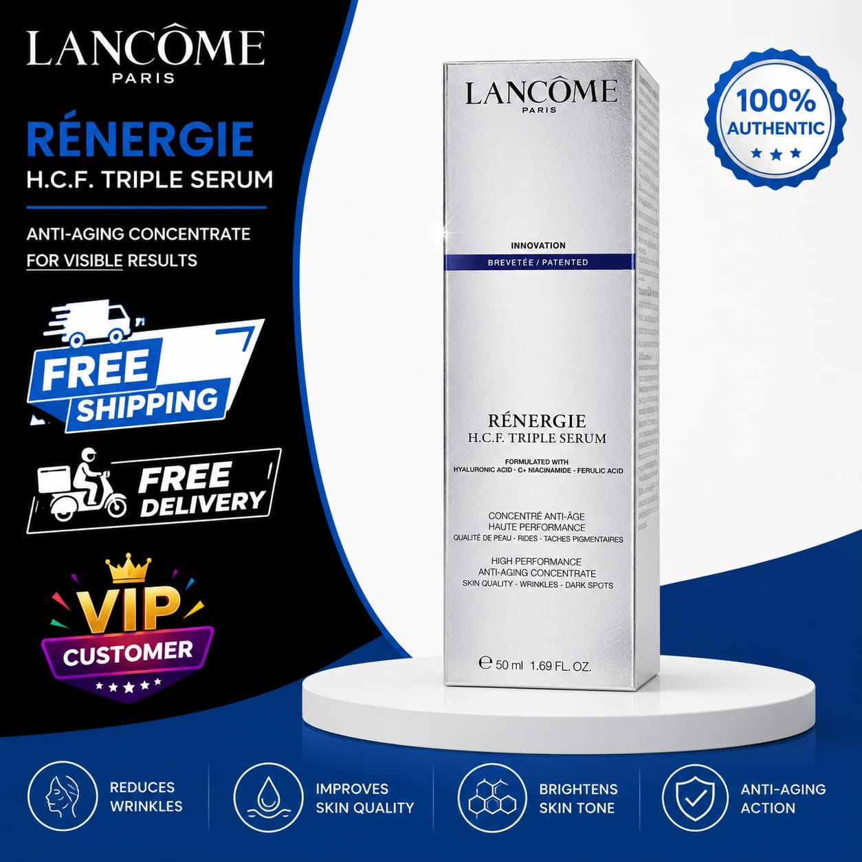 Lancôme Rénergie H.C.F. Triple Anti-Aging Serum 1.7 Oz / 50mL