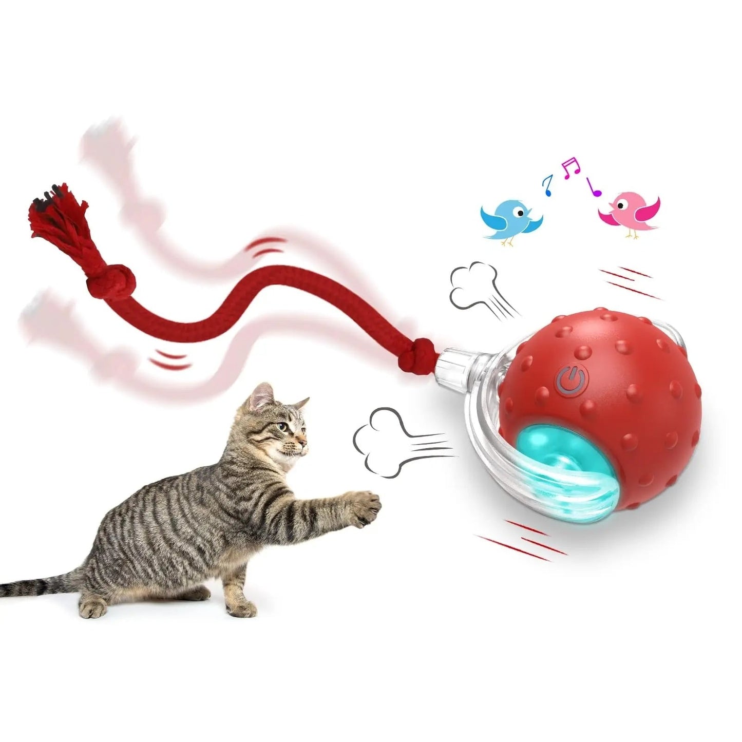 Interactive Super‑Drive Rolling Cat Ball – Rechargeable Motion-Activated Toy