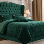 Deep Green Velvet Bedding Set