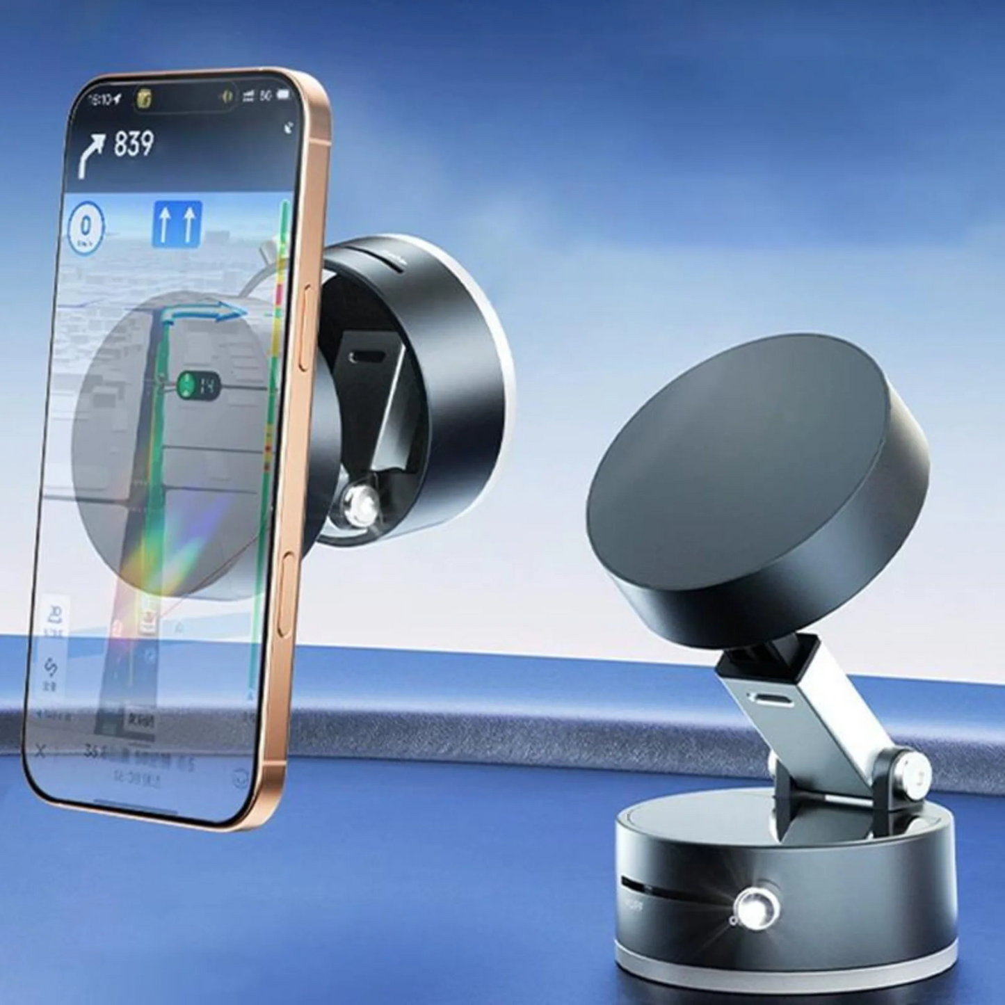 Foldable Magnetic Vacuum Car Phone Holder