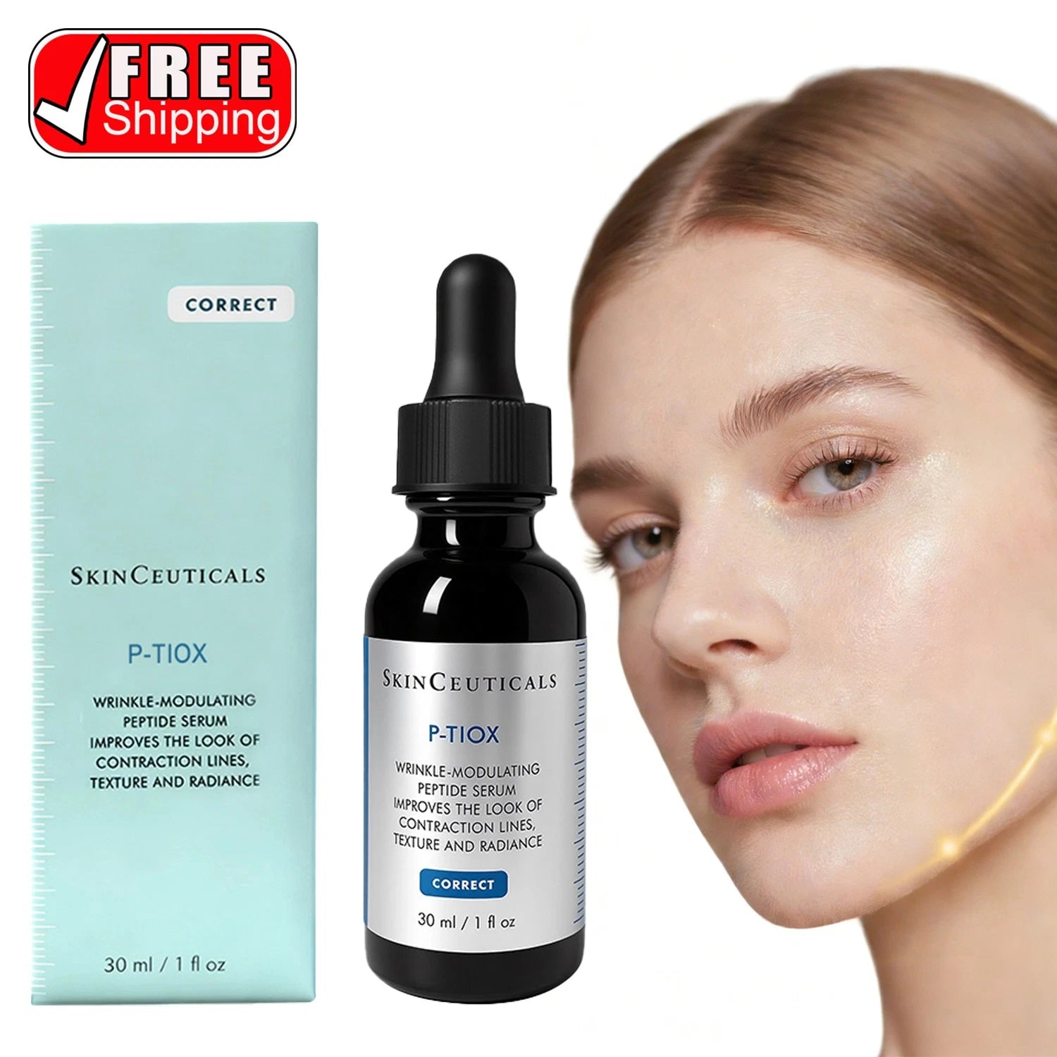 SkinCeuticals P-TIOX Wrinkle-Modulating Peptide Serum 30ml (2-Pack) | Anti-Aging Facial Serum